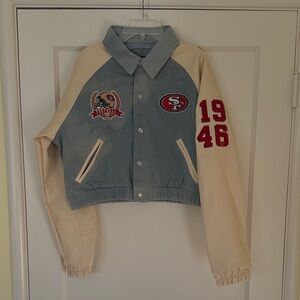 NWT! 49ers Denim Bomber Jacket